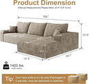 108" Sectional Couches for Living Room Modern Modular Sofa with L-Shape Couchs Upholstered Boneless Couch Deep Seat Sectional Couch with Chaise (Camel, Right Facing Chaise+2Seaters) by CozyNest Decor