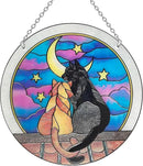 Cat Sun Catcher Stained Glass, 6 * 6inches Suncatcher for Window, Cat and Dog Patterns Sun Catcher Glass,Cat Mom Gifts by GreenHaven Gardens