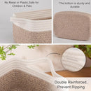 OIAHOMY 3 Pack Storage Baskets for Organizing, Woven Cotton Rope Basket for Shelves, Closet Organizer Bins with Handles, Rectangle Toy Organization, 13.78''×9.84''×5.5'', Brown & White by TinyTreasures Baby Boutique