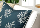 VAGMINE Embroidered Leaves Throw Pillow Cover - 20x20 Inches Square - 100% Cotton Teal Decorative Cushion Cover - Luxurious Embroidery Pattern - Vibrant Boho Accent for Sofa, Bed, Chair, Living Room by CozyNest Decor