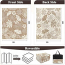 Pauwer Waterproof Outdoor Rug 8x10, Reversible Plastic Straw Patio Camping Rug, Indoor Outdoor RV Mat Carpet for Deck, Camper, Porch, Balcony, Backyard, Picnic, Floral Brown by GreenHaven Gardens