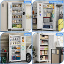 73" H Metal Garage Storage Cabinet with Wheels & Pegboard,Rolling Tool Cabinet with 2 Doors and 4 Shelves for Garage,Home,Office,Warehouse,Workshop, Required-Assembly,White by GreenHaven Gardens