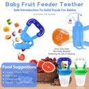 WAJIAYON Baby Fruit Feeder Pacifier - 5 Pack | 2 Baby Food Feeder Pacifier & 1 Infant Food Dispensing Spoon | Fresh Fruit Teethers for Babies | Shower Gifts for Boys and Girls (Blue & Green) by TinyTreasures Baby Boutique