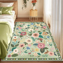 Floral 4x6 Area Rug Machine Washable Soft Print Boho Carpet Non Slip Doormat Low Pile Flower Area Rugs for Living Room Bedroom Nursery Kitchen Dining Room Indoor-Light Green by TinyTreasures Baby Boutique