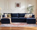 134.6" Oversized Modular Sectional Sofa, 6 Seater U Shaped Couch with Storage Ottoman with Reversible Chaise Deep Seat for Living Room, Apartment - Chenille Blue by CozyNest Decor