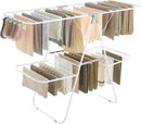 SONGMICS Clothes Drying Rack, Foldable 2-Level Laundry Drying Rack, Free-Standing Laundry Airer, with Height-Adjustable Wings, 33 Drying Rails, Sock Clips, White and Gray ULLR053G01V1 by CozyNest Decor