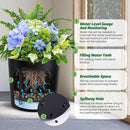 Tall Round Planter Set of 2, 20" Large Planter Pots with Built-in Drainage and a Water Level Monitor and Wheels for Patio, Porch, Living Room, or Home Office by CozyNest Decor