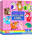 KRAFUN Easy Sewing Kit for Beginner Kids Arts & Crafts, 8 DIY Projects of Stuffed Dolls of Woodland Animals, Bear, Bunny, Fox, Owl, Instructions & Felt, Gift for Girls, Boys, Learn to Sew by TinyTreasures Baby Boutique