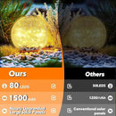 Garden Solar Ball Lights Outdoor Waterproof, 80 LED Cracked Glass Globe Solar Power Ground Lights for Path Yard Patio Lawn, Christmas Decoration Landscape Warm White(2 Pack 5.9'') by CozyNest Decor