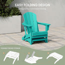 WestinTrends Outdoor Ottoman, Patio Adirondack Ottoman Foot Rest, All Weather Poly Lumber Folding Foot Stool for Adirondack Chair, Widely Used for Outside Porch Pool Lawn Backyard, Turquoise by CozyNest Decor