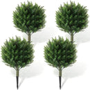 Yunlly 4 Pcs Artificial Cedar Topiary Ball Fake Tree 18" Bush Front Porch Decor Artificial Shrubs for Outdoors Faux Cypress with Ground Spike, Evergreen Plants for Indoor Garden Patio, UV Resistance by GreenHaven Gardens