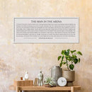 LuZhiQiang The Man in the Arena Wall Decor 40''x15'' Inspirational Quotes Office Wood Framed Sign Rustic Home Motivational Art For Man Entrepreneur Morden Living Room Wall Hanging Decor (White) by CozyNest Decor