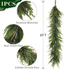 Artificial Norfolk Pine Garland - Faux Christmas Garland Fake Green Garland for Fireplace,Table, Stairs, Mantle, Window,Indoor Outdoor,Home,Holiday Decor (1 PCS,6 FT) by CozyNest Decor
