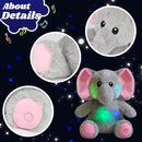 Cuteoy Glowing LED Light-up Elephant Nightlight Toys Musical Plush Stuffed Animal Singing Lullabies Birthday Christmas Plushies Gifts for Kids Boys Girls,10.5" by TinyTreasures Baby Boutique