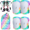 Kids Knee and Elbow Pads Set, 7 in 1 Skating Protective Gear for Skateboard, Roller Skating, Scooter, Cycling, 3-8 Years by TinyTreasures Baby Boutique