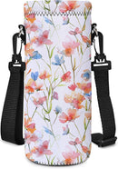 RICHEN Neoprene Water Bottle Carrier Bag with Adjustable Shoulder Strap,Insulated Water Bottle Cover for Stainless Steel/Glass/Plastic Bottles by TinyTreasures Baby Boutique