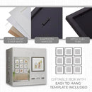 Sheffield Home 9 Piece Gallery Wall Frame Set, 12x12 Inch, Dark Oak by CozyNest Decor