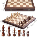 AMEROUS 15'' Magnetic Wooden Chess Set for Adults Kids - with Folding Board, Gift Package, Pieces Storage Slots, Handmade Pieces,Chess Board Game Set for Tournament Professional Beginner by TinyTreasures Baby Boutique