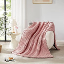 L'AGRATY Chunky Knit Blanket Throw - Soft Chunky Throw Blanket 60x80: 100% Hand Kintted Chenile Crochet Throw Blanket for Couch - Large Cable Knit Chunky Blanket for Home Decor(Rose Pink) by CozyNest Decor