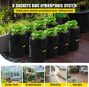 VEVOR DWC Hydroponic System, 5 Gallon 8 Buckets, Deep Water Culture Growing Bucket, Hydroponics Grow Kit with Pump, Air Stone and Water Level Device, for Indoor/Outdoor Leafy Vegetables by GreenHaven Gardens