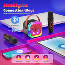 LED Mini Karaoke Machine for Kids: Birthday Gifts for Boys 3 4 5 6 7 8 9 10 Year Old Kid Microphone Toys for Boy Ages 4-8 Portable Bluetooth Speaker with 2 Wireless Mics for Kids Girls Adult by TinyTreasures Baby Boutique