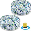 2 Pack Outdoor Inflatable Ottoman Waterproof Inflatable Pouf Foot Rest with Handle D21 x H9 Portable Outdoor Foot Rest for Patio Garden Camping or Home by CozyNest Decor