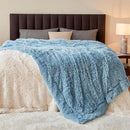GONAAP Fuzzy Faux Fur Throw Blanket Light Blue Super Soft Cozy Plush Fuzzy Shaggy Blanket for Couch Sofa Bed (Light Blue, Throw(50"x60")) by CozyNest Decor