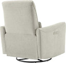 CHITA Power Recliner Chair Swivel Glider, FSC Certified Fabric Living Room Nursery Reclining Sofa Chair with Lumbar Support, Dove Grey by CozyNest Decor