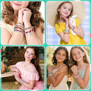 Friendship Bracelet Making Kit, Arts and Crafts Loom Bracelet Maker for Kids, Jewelry String Making supplies with 3 Thread Styles & 6 Bead Types, Christmas Birthday Gifts for Girls Ages 6 7 8 9 10+ by TinyTreasures Baby Boutique