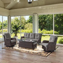 Wicker Outdoor Furniture Patio Furniture Set - 6 Piece Patio Conversation Set with Swivel Rocker Chairs, Rattan Sofa, Ottomans and Coffee Table, Gray Cushion by GreenHaven Gardens