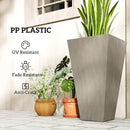 Outsunny Tall Planters for Outdoor Plants Set of 3, 28 in Taper Planters with Drainage Holes, Indoor Grande Plant Pots, Front Porch Decor, Grey by CozyNest Decor