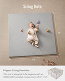 Blissful Diary Vegan Leather Baby Play Mat, 50x50 Thicken Foam Cushioned & Waterproof Playpen Mat for Infants and Toddlers, Stylish and Just Wipe-Clean Playmat for Baby Play on Floor, Light Gray by TinyTreasures Baby Boutique