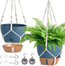 Hanging Planter Self Watering 10 Inch, 2 Pack Hanging Baskets for Plants, Hanging Flower Pots with Drainage Hole & 2 Kinds of Plant Hangers for Garden Home Decor (Navy Blue, 10 Inch) by GreenHaven Gardens