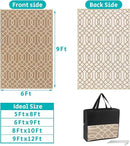 HEBE Outdoor Rug Waterproof 6x9, Reversible Plastic Straw Rug RV Camping Rug, Indoor Outdoor Patio Mat Clearance, Outside Carpet for Porch,Deck,Camper,Balcony,Backyard,Picnic by GreenHaven Gardens