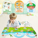 Reusable Sticker Book for Toddlers, Sticker Books for Toddlers 2-4 Years, Airplane Travel Essential for Kids, Stickers for Kids 2 3 4 5 6 Year Old Girls Boys (Dinosaurs) by TinyTreasures Baby Boutique