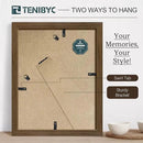 8.5x11 Picture Frame Set of 3 - Brown Woodgrain, Wood Photo Frame, HD Tempered Glass, Table Display or Wall Hanging by CozyNest Decor