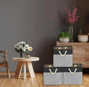 SIMPLE HOUSEWARE Fabric Storage Cubes, 13" x 13" Storage Bin, 3 Pack, Dark Gray by CozyNest Decor