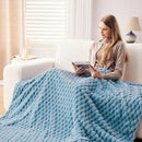 NEWCOSPLAY Super Soft Twin Blanket Blue Premium Silky Flannel Fleece 3D Clouds Stylish Jacquard Lightweight Bed Blanket All Season Use 350GSM (Blue, Twin(60"x80")) by CozyNest Decor