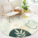 Lahome Boho Round Area Rug - 3Ft Washable Non-Slip Bathroom Rug, Green Botanical Print Carpet for Bedroom, Living Room, Entryway by TinyTreasures Baby Boutique