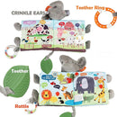 Elephant Touch and Feel Baby Books Toys 0-6 Months, Loveys Crinkle Books for Babies,Infant Toys 6-12-18 Months 1-2 Year Old, Baby Shower Easter Gifts Soft Cloth Book Teething Rattle for Boys Girls by TinyTreasures Baby Boutique