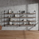 Industrial Pipe Wall Shelves With Real Wood Plank, 70 Inches Floating Shelves for Wall, 4 Tier Farmhouse Book Shelves, Dark Brown for Kitchen, Living Room Decor and Bar by CozyNest Decor