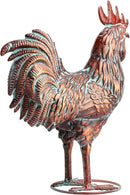 Garden Rooster Statues,15.7" L x 18.8" H Outdoor Metal Chicken Figurines,Antique Copper Chicken Sculptures & Statues Ornaments,3D Large Yard Rooster Decor for Home Kitchen Patio Farm by GreenHaven Gardens