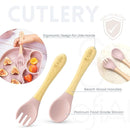 All In One Silicone Feeding Set - Safe for 6-12 Months - Non-Toxic Baby Led Weaning Supplies - Toddler Self Feeding Utensils - BPA-Free - Mess Free Essentials by TinyTreasures Baby Boutique