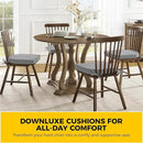 downluxe Indoor Chair Cushions for Dining Chairs, Soft and Comfortable Textured Foam Kitchen Chair Pads with Ties and Non-Slip Backing, 16" x 16" x 2", Dark Grey, 4 Pack by CozyNest Decor