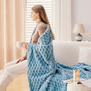 NEWCOSPLAY Super Soft Twin Blanket Blue Premium Silky Flannel Fleece 3D Clouds Stylish Jacquard Lightweight Bed Blanket All Season Use 350GSM (Blue, Twin(60"x80")) by CozyNest Decor