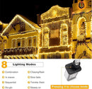 DDMY Christmas Lights Outdoor Decorations 416 LEDs 34 FT 8 Modes Curtain String Light with 78 Drops, Waterproof Clear Wire LED Light for Christmas Party Decor, House, Garden, Yard Decoration by GreenHaven Gardens