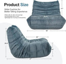 Bean Bag Chairs for Adults Giant Bean Bag Chair Memory Foam BeanBag Chair Big Bean Bag Sofa with Filler Faux Fur Fireside Beanbags Lazy Sofa for Living Room Bedroom Dorm Office (Bluegrey Plush) by CozyNest Decor