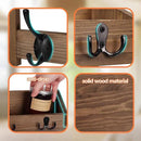 AMBIRD Wall Hooks with Shelf 26.57inch Entryway Wall Hanging Shelf Wood Coat Hooks for Wall with Shelf Coat Rack Wall Mount Rack with 5 Dual Hooks 3 Key Hooks Mail Organizer and Key Rack Key Holder by CozyNest Decor