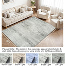 5x7 Area Rugs for Lliving Room Bedroom, Abstract Washable Rugs with Non-Slip Backing, Stain Resistant Thin Carpet for Dorm Dining Room Table Nursery Indoor Home Office-Gray by TinyTreasures Baby Boutique