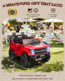 24V 2 Seater Ride on Toys for Kids, Licensed Ford F-150 Raptor Kids Electric Vehicles w/Remote Control, Power Pedal and Durable Wheels, LED Lights, Bluetooth, Truck Bed Storage (Red) by TinyTreasures Baby Boutique